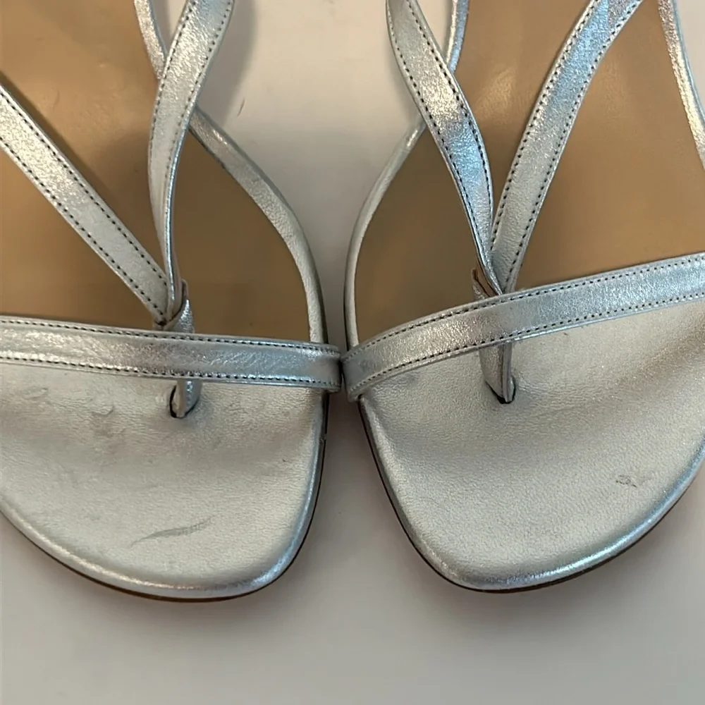 New Stuart Weitzman Silver Strappy Heels Size 9, Style code SB052. - Picture 5 of 9